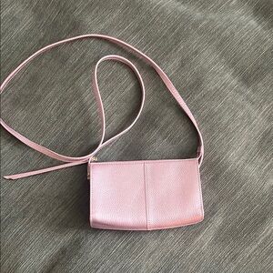 HOBO Pink Leather Crossbody Bag with Minimalist Design